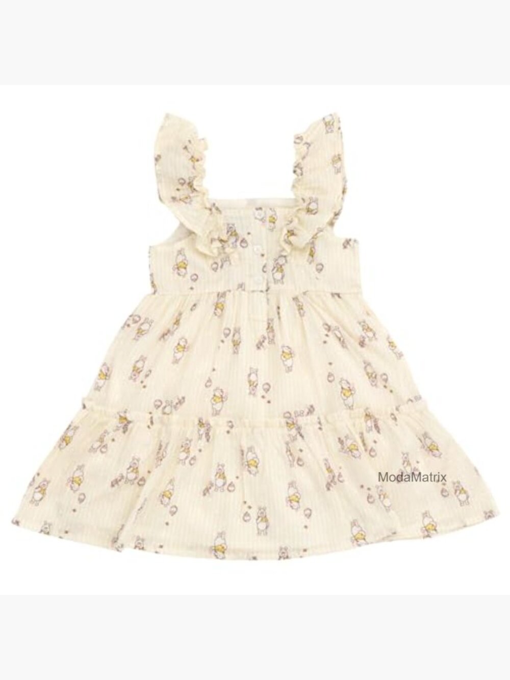 Girls Sleeveless Flare Dress with Tiered Skirt - 3T - Picture 3 of 7